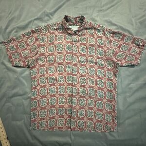 Vintage Cooke Street Honolulu Shirt Hawaiian Aloha Made in USA Geometric Mens L
